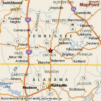 Fayetteville, Tennessee Area Map & More