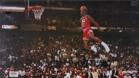 Michael Jordan Dunking From Free Throw Line