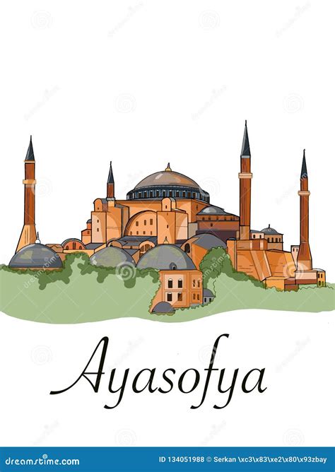 The Hagia Sophia - Ayasofya Museum Turkey Istanbul Illustration and ...