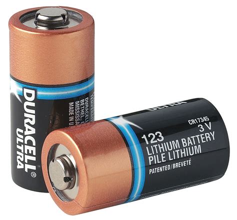 DURACELL Battery, Lithium, Size 123, 3VDC, PK10 - 24T963|DL123A - Grainger