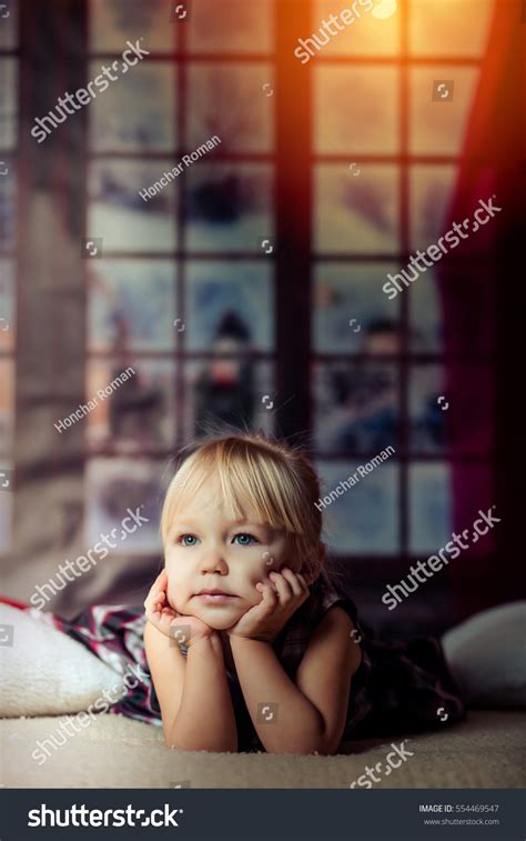 Portrait Cute Girl Lying Barefoot Bed Stock Photo 554469547 | Shutterstock