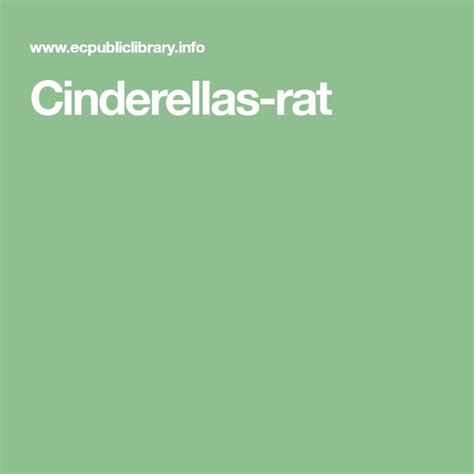 Cinderellas-rat | Cinderella rats, Cinderella, Rats