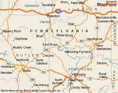 East Brady, Pennsylvania Area Map & More