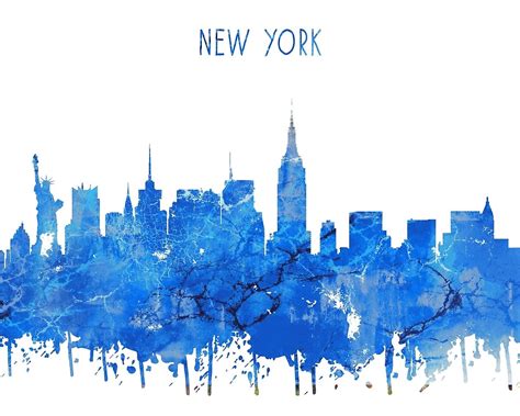 New York Skyline Watercolor at PaintingValley.com | Explore collection of New York Skyline ...