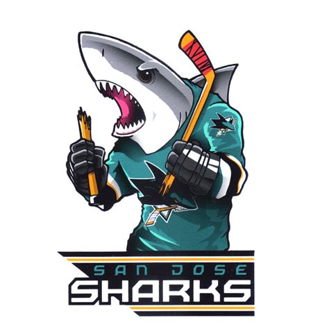 Наклейка с изображением талисмана хоккейной команды NHL San Jose Sharks