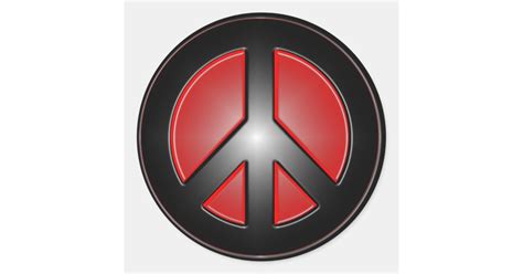 red peace sign classic round sticker | Zazzle.com