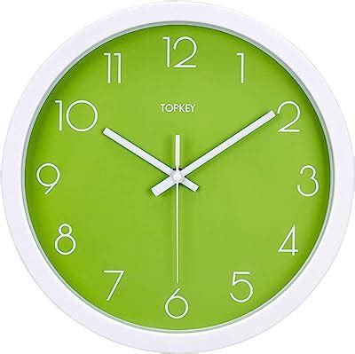 Amazon.com: Modern Wall Clock Non-Ticking Sweep Movement Battery Operated Clocks Decorative ...