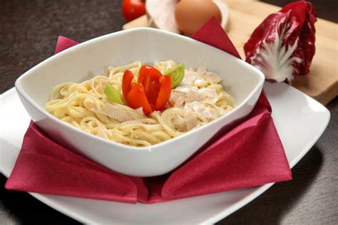 Spaghetti carbonara stock image. Image of pasta, dish - 54603003