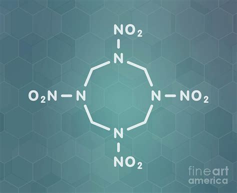 Hmx Explosive Molecule Photograph by Molekuul/science Photo Library