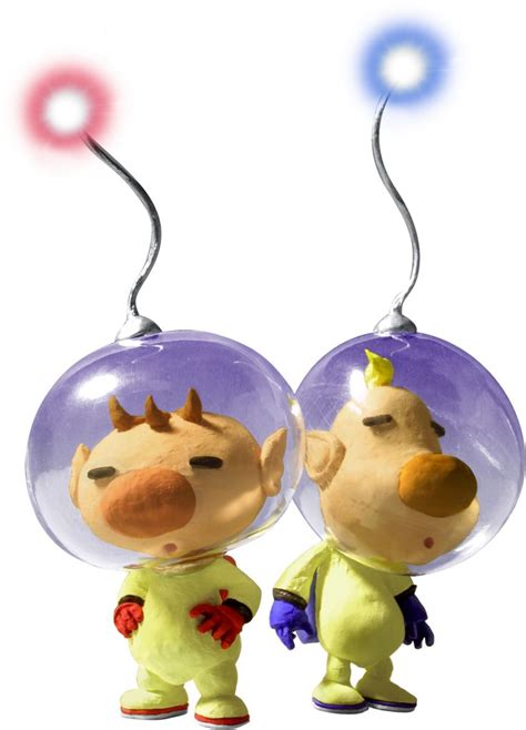 Captain Olimar (left) and his partner Louie, in the Pikmin series. | Cute anime chibi, Game art ...