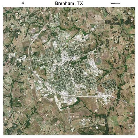 Aerial Photography Map of Brenham, TX Texas