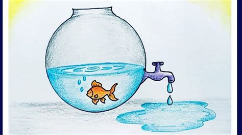 How to Draw Save Water Save Life for Beginners | Step by Step Drawing ...