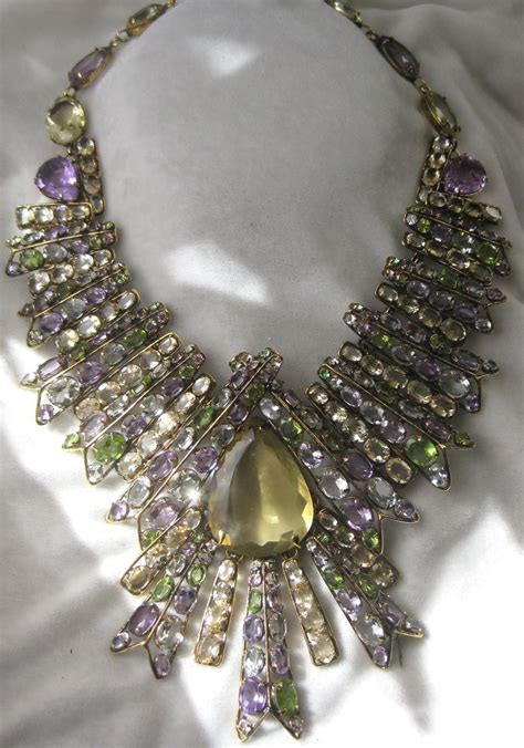 Vintage Christian Dior- Huge Zillions Of Semi Precious Stones Bib Necklace | Dior jewelry ...