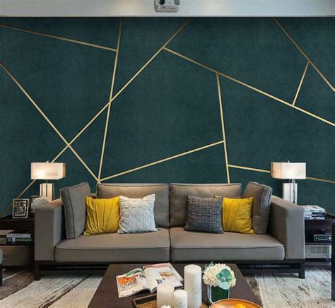 Geometric Wallpaper Living Room - 964x888 - Download HD Wallpaper - WallpaperTip