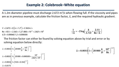 6.5 Example 2 Colebrook–White equation - YouTube