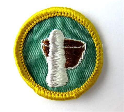 1963, CERAMICS CLAY POTTERY Cadette Cheesecloth Girl Scout Badge Patch ...