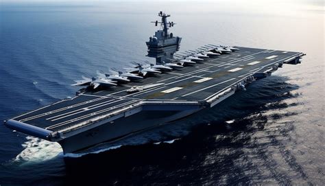 Premium AI Image | Carrier based aircraft launches and takes off