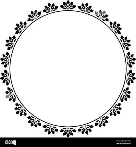 Floral round frame design concept isolated on white background - vector ...