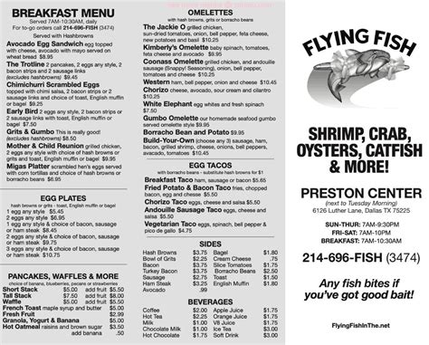 Online Menu of Flying Fish Restaurant, Dallas, Texas, 75225 - Zmenu