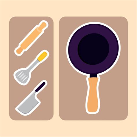 stickers kitchen icons 10966399 Vector Art at Vecteezy