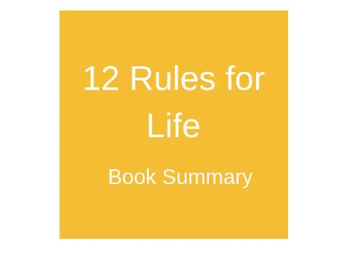 12 Rules for Life Book Summary - plus PDF Download