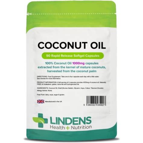 Coconut Oil 1000mg Capsules | Zoom Health