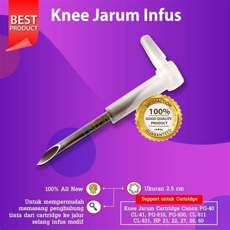 Knee L Jarum ( untuk printer inkjet ) Knee Jarum Infus Ukuran 2.5 cm ...