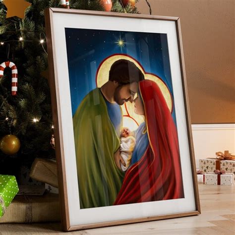 Holy Family Christmas Fine Art Print Catholic Art Print - Etsy