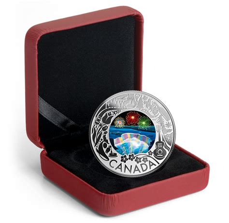 Pure Silver Coloured Coin - Niagara Falls Winter Lights: Celebrating Canadian Fun and ...