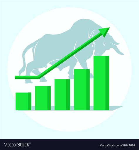 Upward trend graph and bull market stock Vector Image