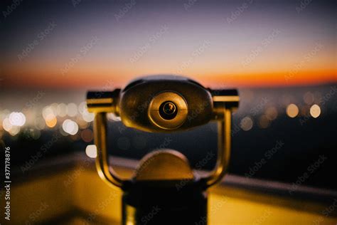 Observatory Viewfinder in Los Angeles At Sunset Stock Photo | Adobe Stock