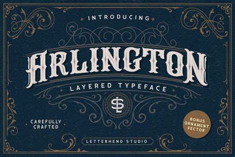 Arlington Layered Font & Ornaments - Design Cuts