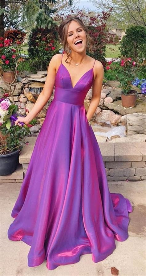 A Line Spaghetti Straps Backless Floor Length Burgundy Prom Dress - #Backless #Burgundy #Dress # ...