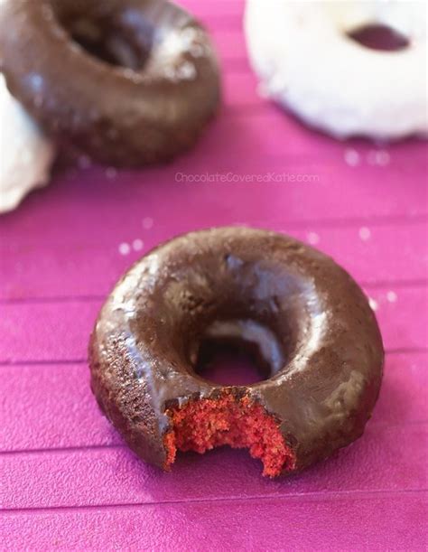 Red Velvet Donuts–Refined Sugar Free! - Chocolate Covered Katie