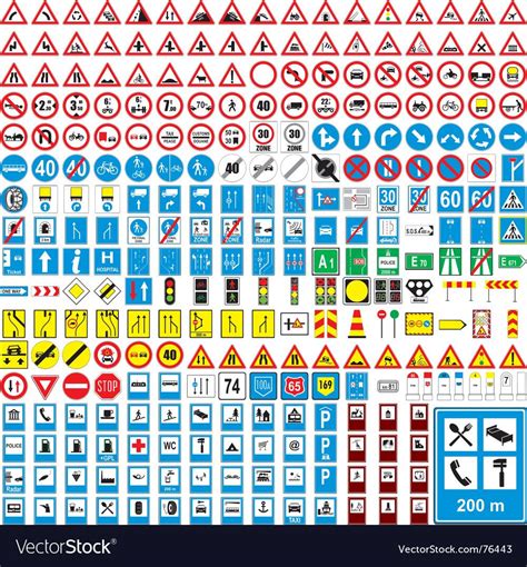 three hundred European road signs. Download a Free Preview or High ...