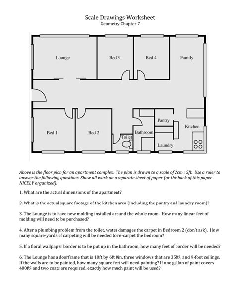 Scale Drawings Worksheet