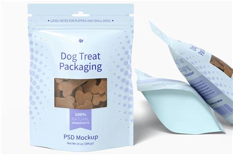 Dog Treat Packaging PSD Mockup, Front View – Original Mockups