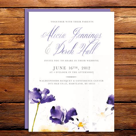 watercolor wedding invitations handmade weddings by Etsy romantic lavender