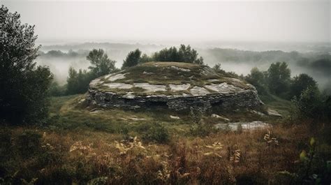 Premium AI Image | An ancient Viking burial mound standing tall