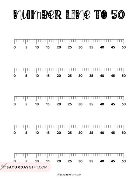 Number Line to 50 - 5 Cute & Free Printables and Blank Worksheets