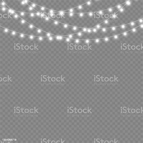 Led Neon Lights White Christmas Garland Decoration Stock Illustration - Download Image Now ...
