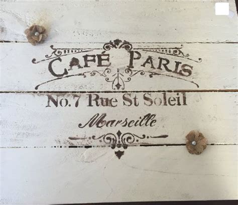 Reclaimed Lumber Wood Stenciled Quotes Sign, Cafe Paris sign, French Sign, Vintage Sign | Paris ...