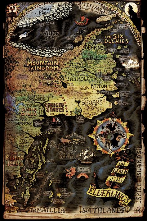 Made a Map for Robin Hobb's Realm of the Elderlings Series **SPOILERS** : r/Fantasy