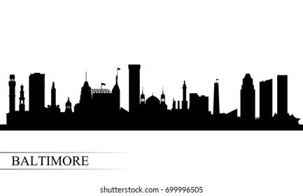 Baltimore City Skyline Silhouette Background Vector Stock Vector ...