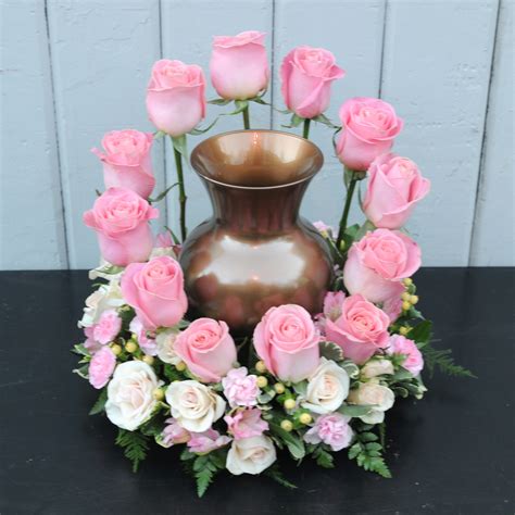 Circular Roses Urn Arrangement - Floral Sunshine