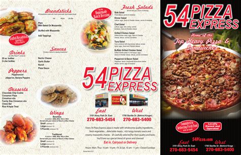 54 Pizza Express menu in Owensboro, Kentucky, USA