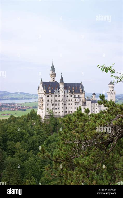 View over the famous Neuschwanstein castle in Schwangau (Bavaria, Germany Stock Photo - Alamy