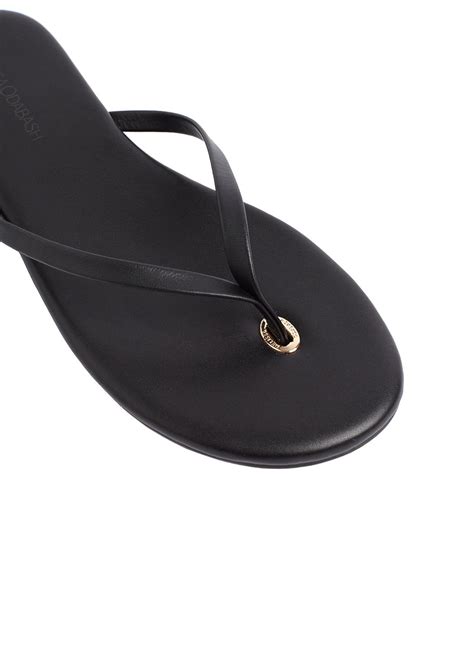 Leather Flip Flops Black | Melissa Odabash