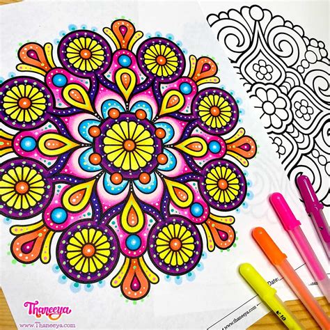 Easy Mandala Coloring Pages - Set of 12 Printable Mandala Coloring ...