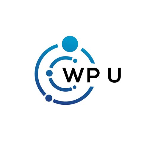 diseño de logotipo de tecnología de letra wpu sobre fondo blanco. wpu ...